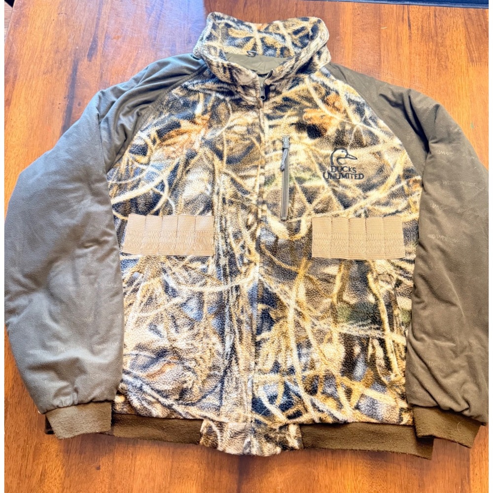 Whitewater Ducks Unlimited Thinsulate Camo Fleece Hunting Jacket Mens XL